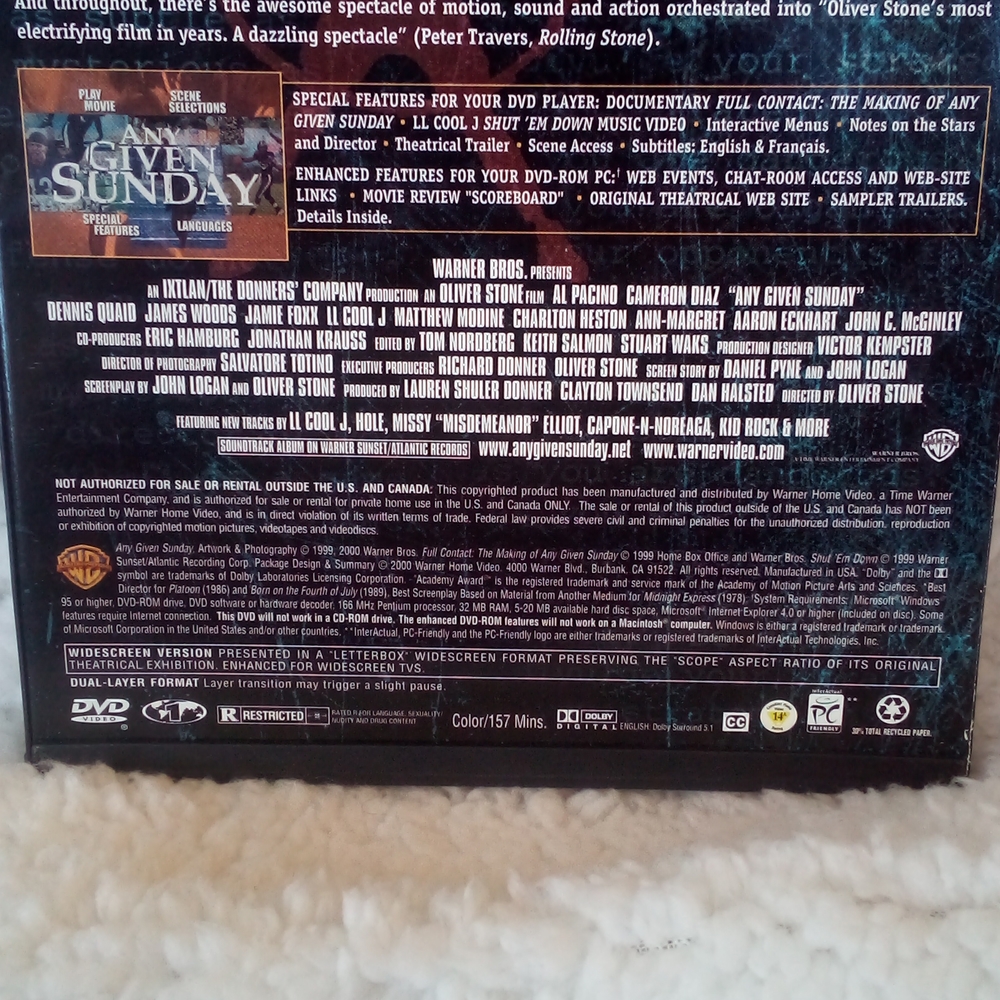 DVD - R - ANY GIVEN SUNDAY - Picture 3 of 3